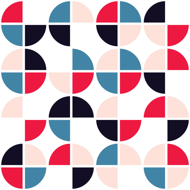 Funky geometric mid-century modern vector seamless pattern, retro FUNKY textile, fabric print design - Вектор, зображення
