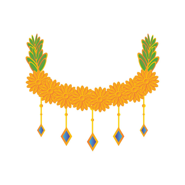 decorative garland of the indian festival in white background - Вектор, зображення
