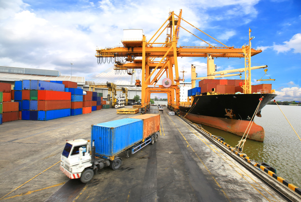Industrial Container Cargo rahtialus työskentely nosturi silta
 - Valokuva, kuva