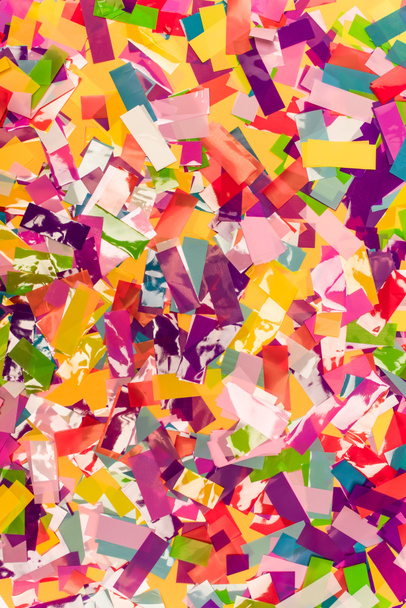 vista superior de fondo de confeti brillante colorido - Foto, Imagen