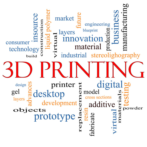 3D printing Word Cloud Concept - Foto, afbeelding