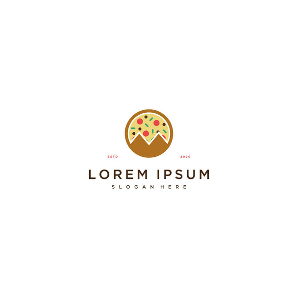Pizza dağı logo tasarımı konsept vektör şablonu - Vektör, Görsel