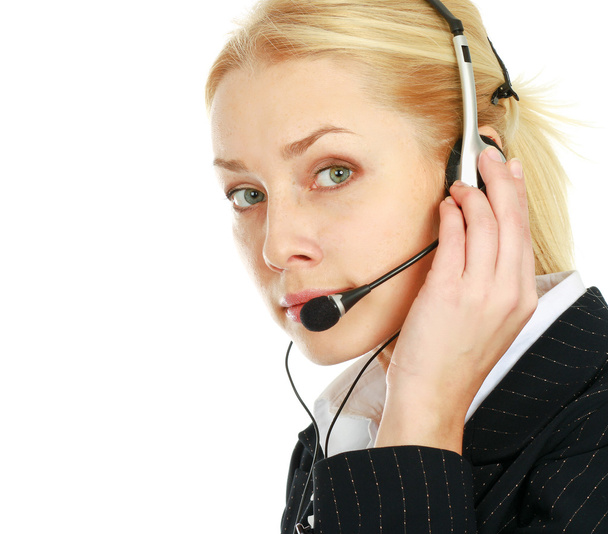 Business woman with headset - Photo, Image