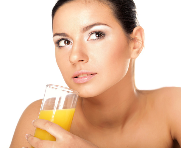 Woman holding glasses of juice - Фото, зображення