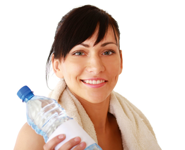 Sport Woman holding bottle of water - Фото, изображение