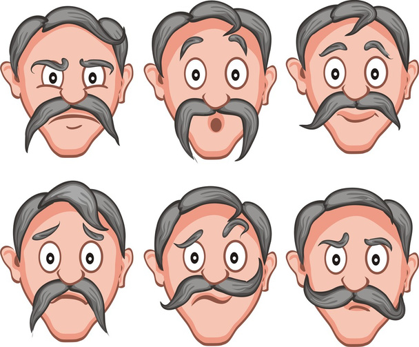 Facial expressions 1 - Vector, Image