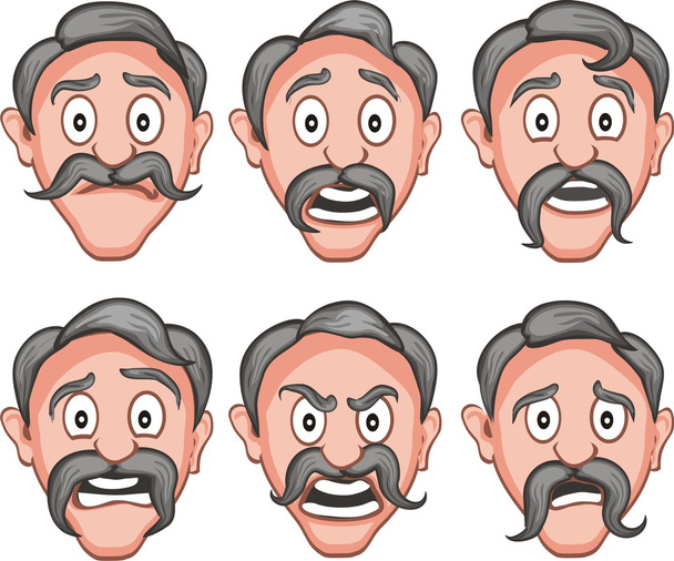 Facial expressions 5 - Vector, Image
