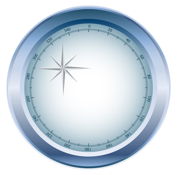 Compass display in blue - Vector, Image