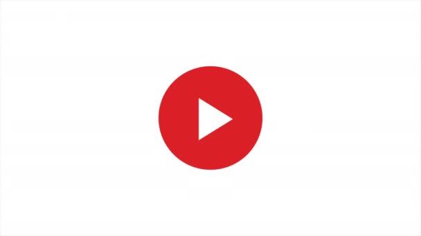 Youtube Screensaver for the video player. Play button on a red or white background video animation - Footage, Video