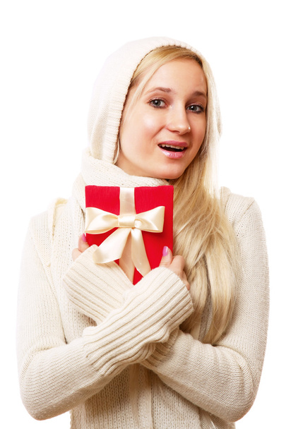 Woman with gift - Photo, image