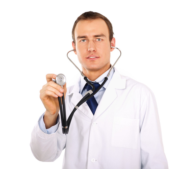 Young male doctor listening - Valokuva, kuva