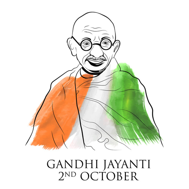 India background with Nation Hero and Freedom Fighter Mahatma Gandhi popularly known as Bapu for 2nd October Gandhi Jayanti - Vector, Image