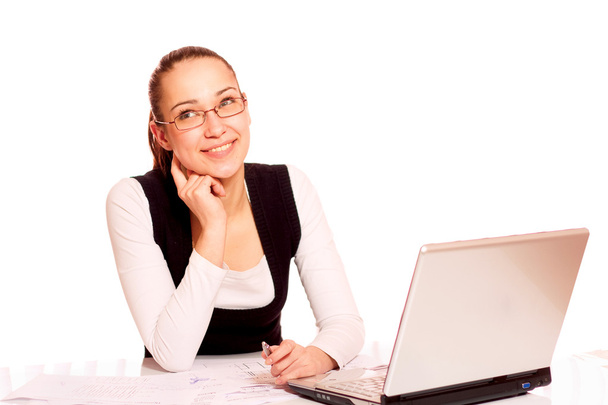 Businesswoman with laptop - Фото, зображення