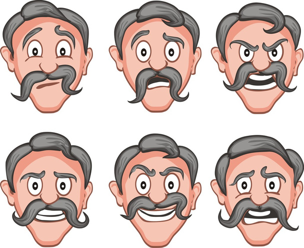 Facial expressions 6 - Vector, Image