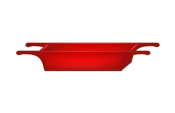 Old wooden washtub in red design - Vektori, kuva