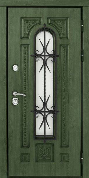 Modello di porta d'ingresso in metallo isolato su sfondo bianco - Foto, immagini