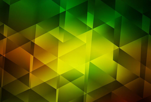 Dark Green, Yellow vector gradient triangles texture. Colorful illustration in polygonal style with gradient. Brand new style for your business design. - Vector, Image