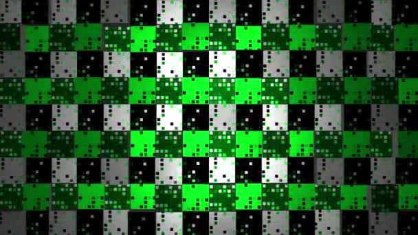 Abstracte blokjes. Sprankelende blokjes in het neonspectrum, fluorescerende pixelwiebels voor een nachtclub of show. - Video