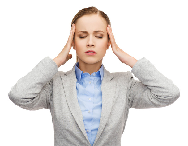 Stressed businesswoman having headache - Photo, Image