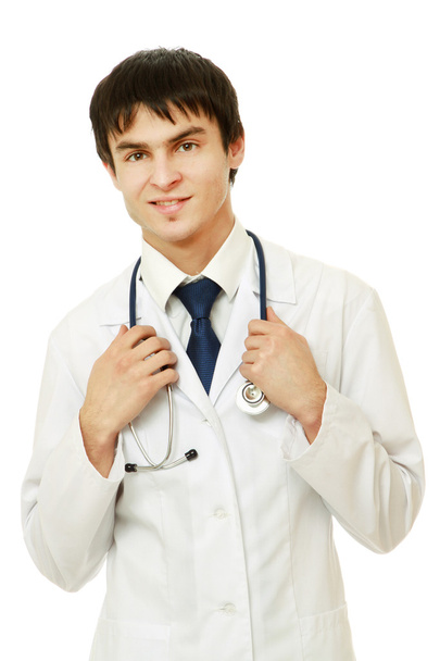 Young doctor with stethoscope - Фото, изображение