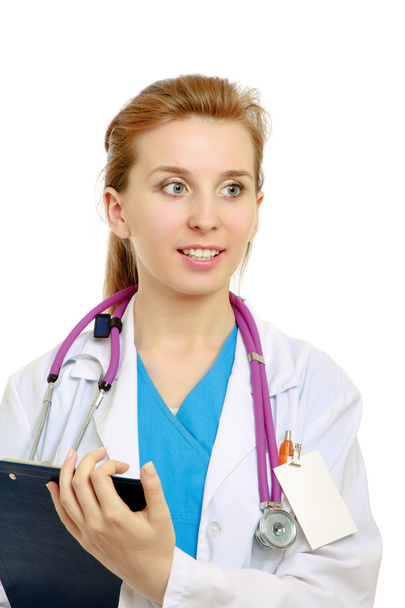 Female doctor with a folder - Φωτογραφία, εικόνα