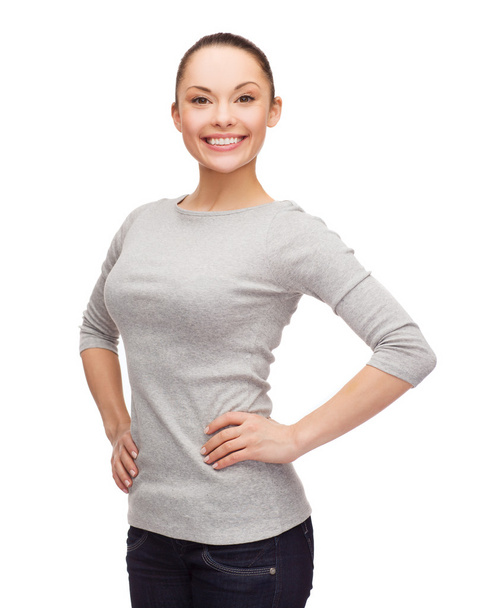 Smiling asian woman over white background - Photo, image