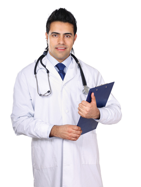Male Doctor standing with folder - Fotó, kép