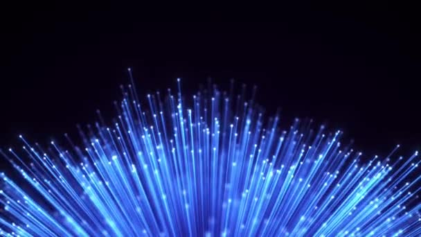 Optical fiber sheaf abstract motion background. Glowing bundle of Optic cables loop animation - Footage, Video