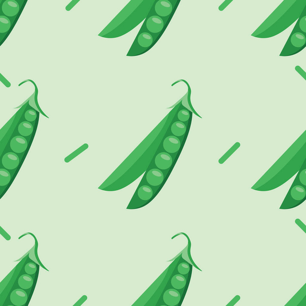 Vector pattern of green peas in a minimal style - Vecteur, image