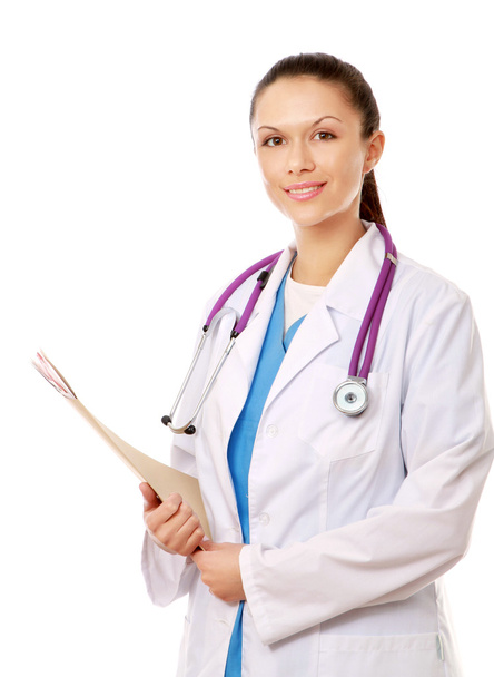 Female doctor with a folder - Fotó, kép