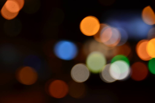 blurred abstract lights background of the city in night - Φωτογραφία, εικόνα