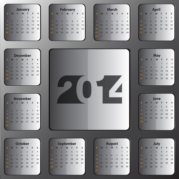 Kalender 2014 - Vektor, Bild