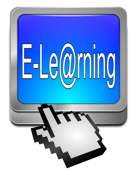 e-learning knop met cursor - Foto, afbeelding