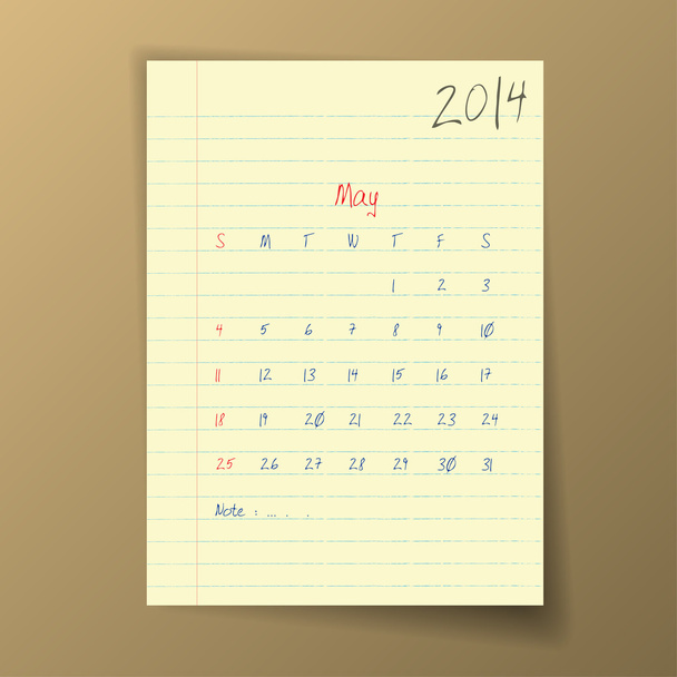 2014 カレンダー可能性があります。 - ベクター画像