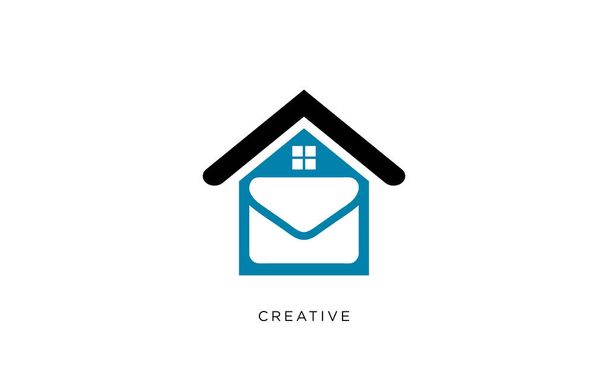 Mesaj ev aşkı logo tasarım vektör simgesi - Vektör, Görsel