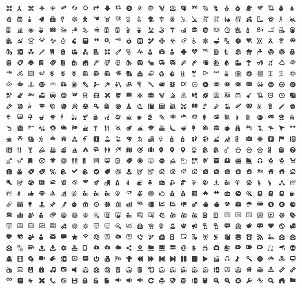 700 universele pictogrammen - Vector, afbeelding
