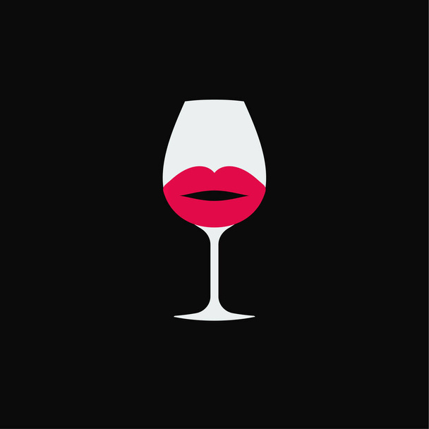 Wine logo goblet concept for wine tasting competitions and wine cellar logotype concept. Simple design for easy configure. Stylish icon for wine. Vector emblem - Vector, Image