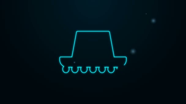 Glowing neon line Traditional spanish hat icon isolated on black background. 4K Video motion graphic animation - Footage, Video