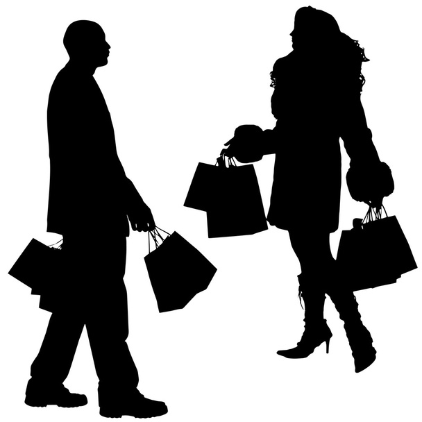 Vector silhouette shopping - Vecteur, image