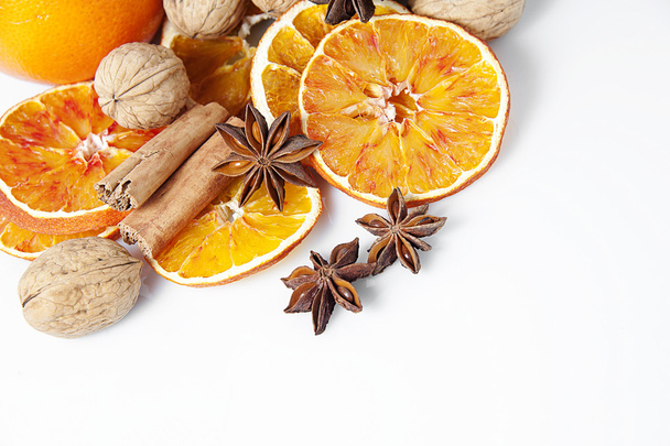 Orange and Christmas spices - Foto, Bild