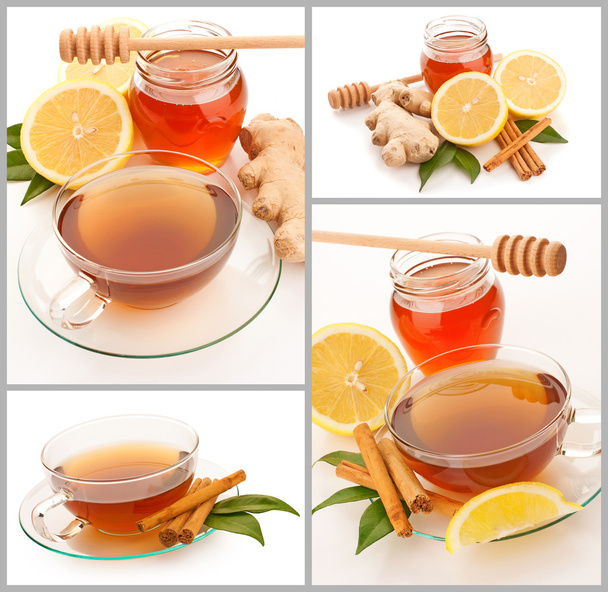 Hot tea with cinnamon, honey and ginger - Photo, Image