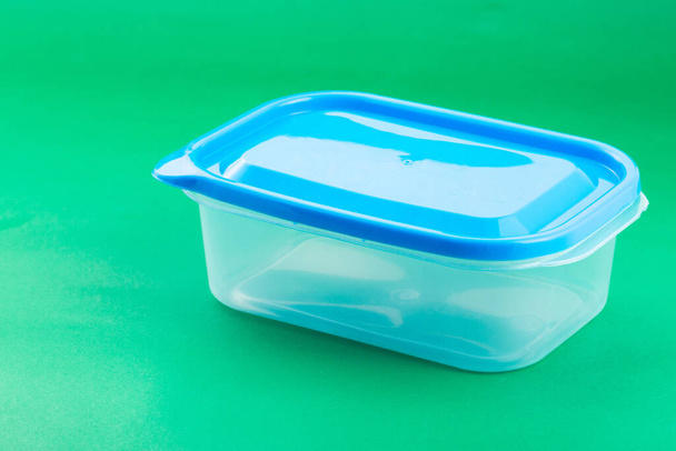 Container With Lid For Food; On Green Background. - Photo, Image