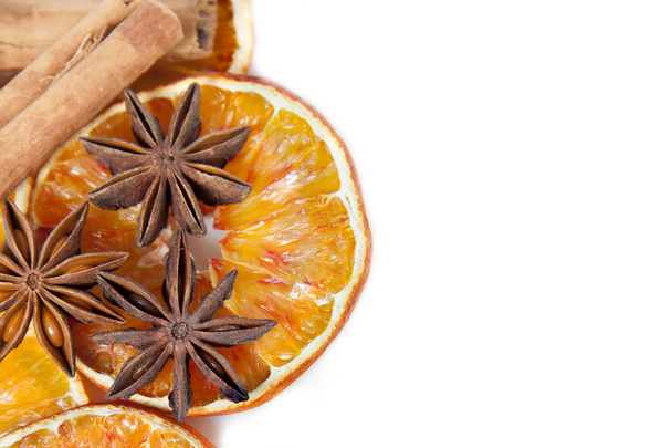Orange and spices background - Foto, Imagen