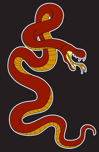 Тату зміїної кобри. Рука намалювала китайську змію. Вектор кобри з наклейкою змією..  - Вектор, зображення
