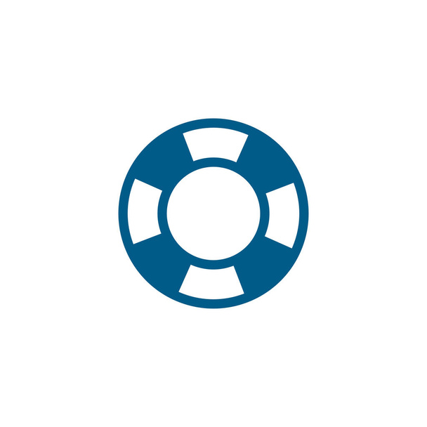 Lifebuoy Blue Icon On White Background (en inglés). Ilustración de vectores de estilo plano azul. - Vector, imagen