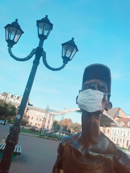 Železný turista, turistika a pandemie, Kamenets-Podolsky, Ukrajina  - Fotografie, Obrázek