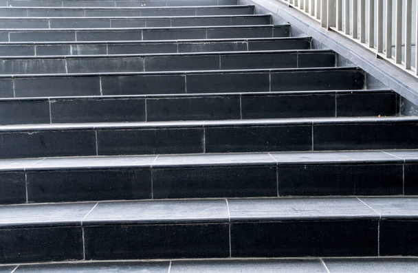 Part of black granite staircase - Fotoğraf, Görsel