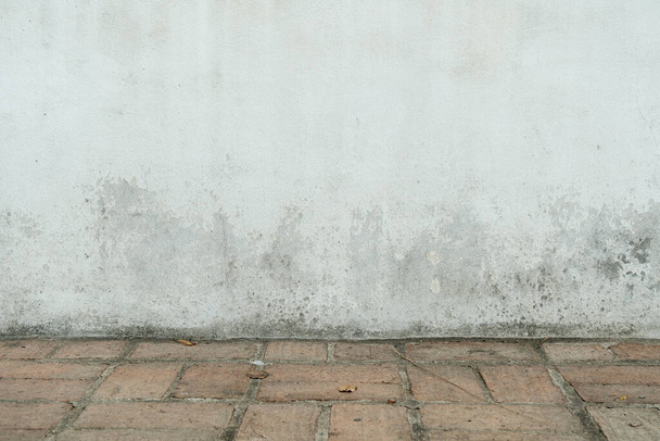 Fundo Parede de concreto com piso de tijolo - Foto, Imagem
