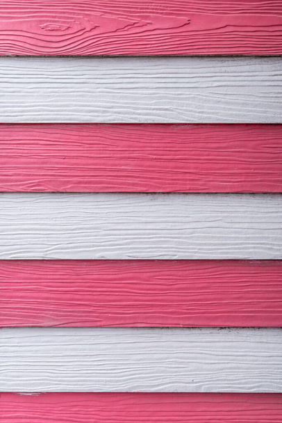 Pink and white wooden wall - Photo, Image