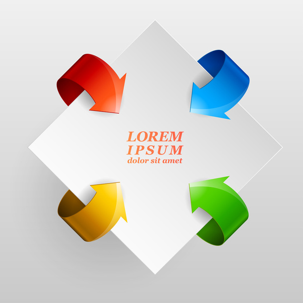 Design element with four colored arrows - Vector, Image
